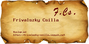 Frivalszky Csilla névjegykártya